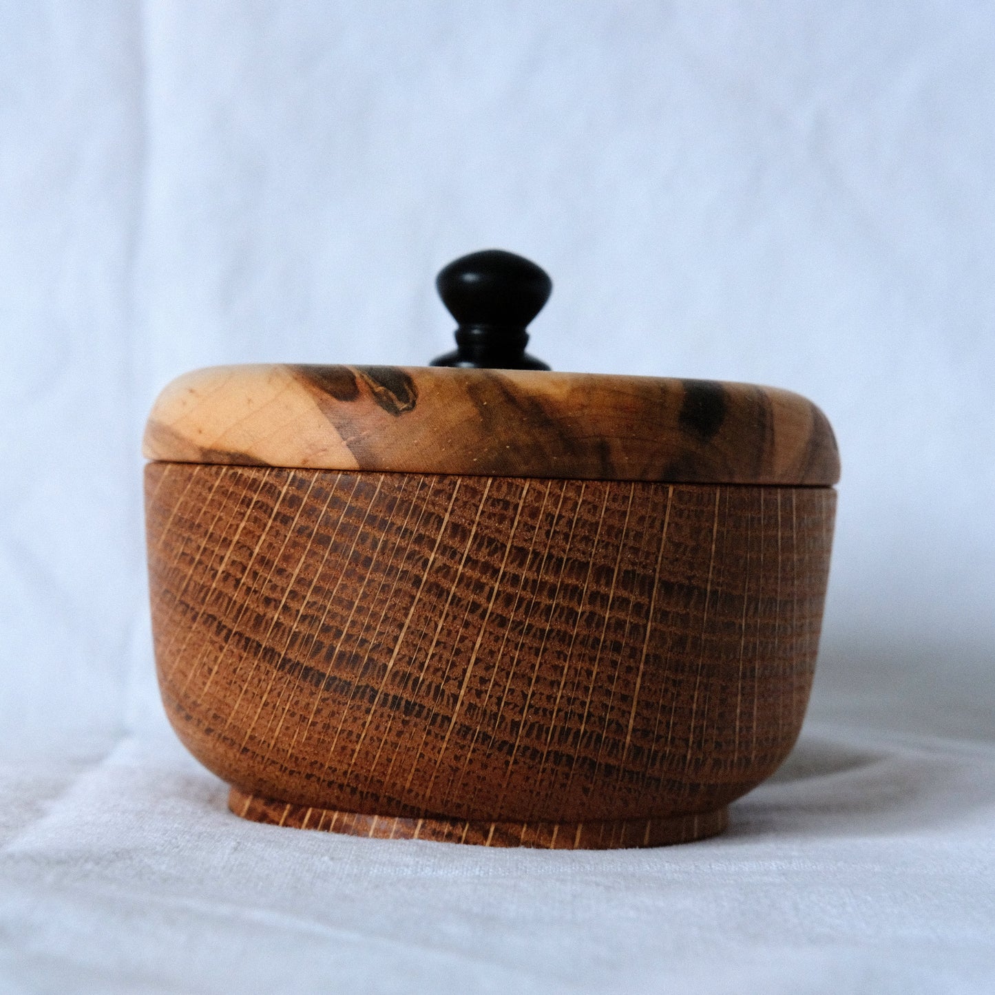 White Oak Salt Cellar with Ambrosia Maple Lid