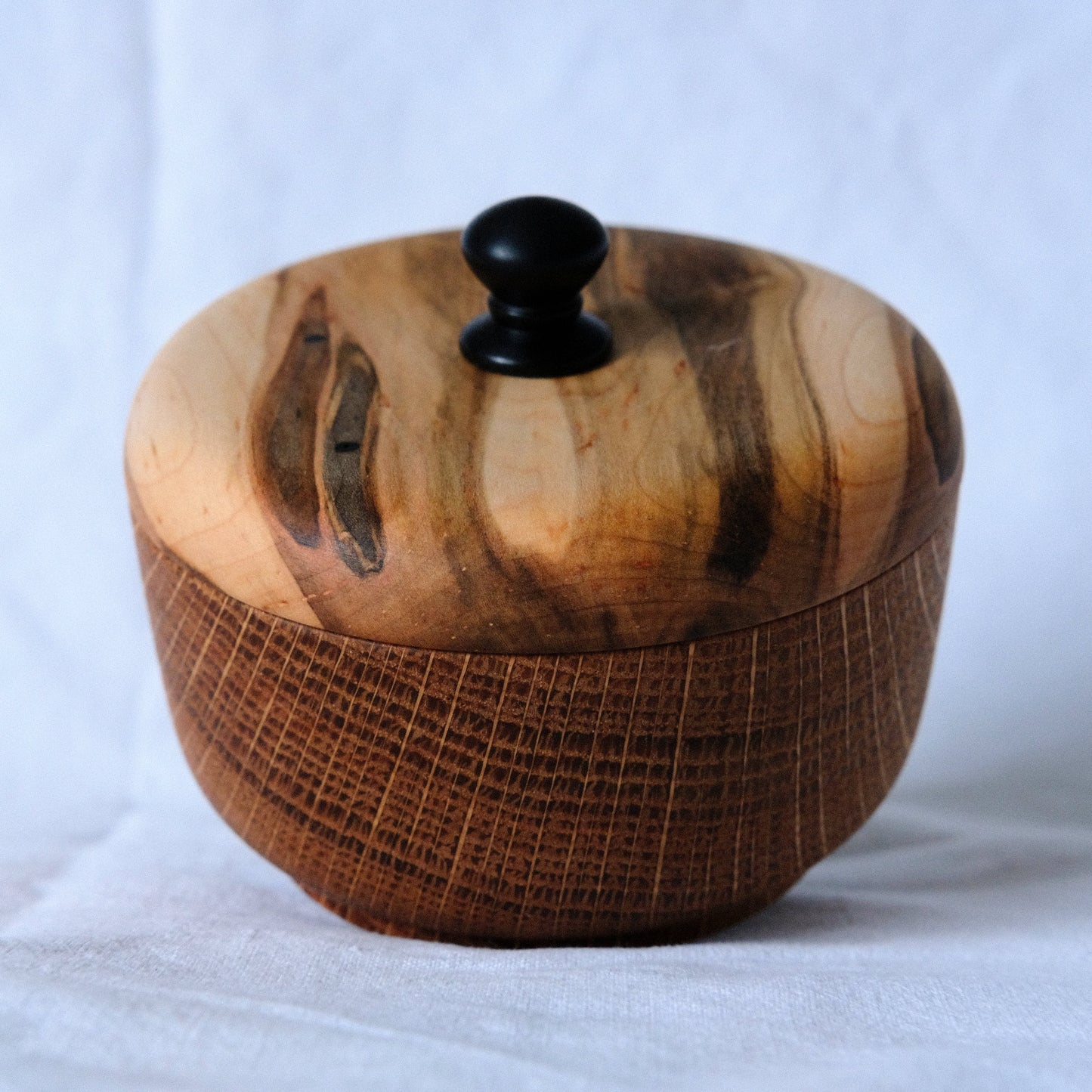 White Oak Salt Cellar with Ambrosia Maple Lid