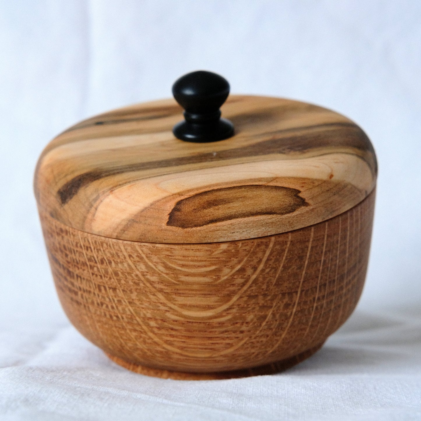 White Oak Salt Cellar with Ambrosia Maple Lid