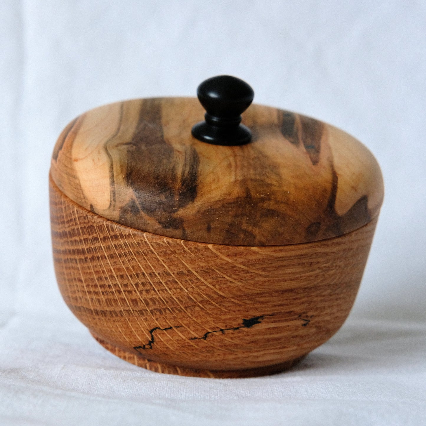 White Oak Salt Cellar with Ambrosia Maple Lid