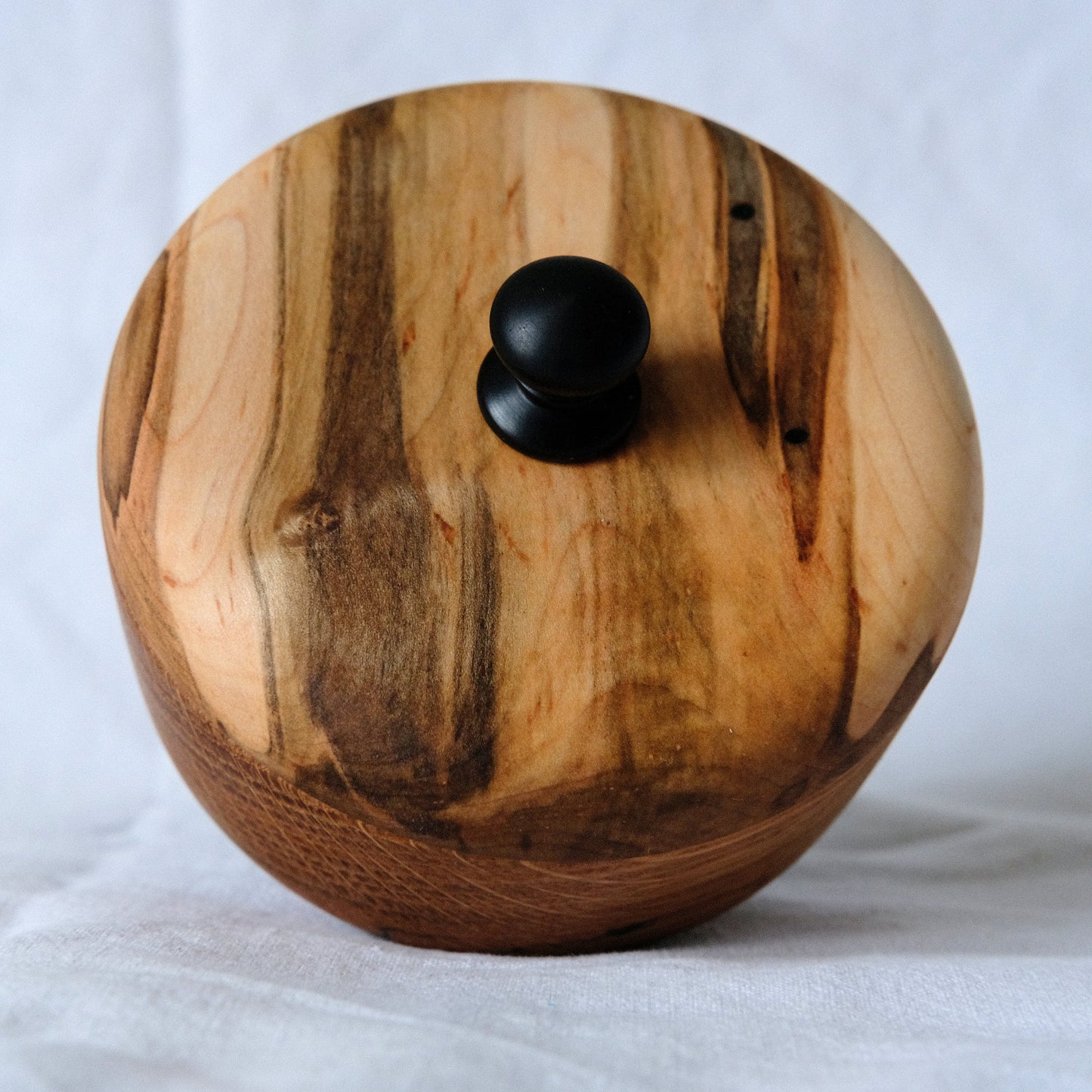 White Oak Salt Cellar with Ambrosia Maple Lid