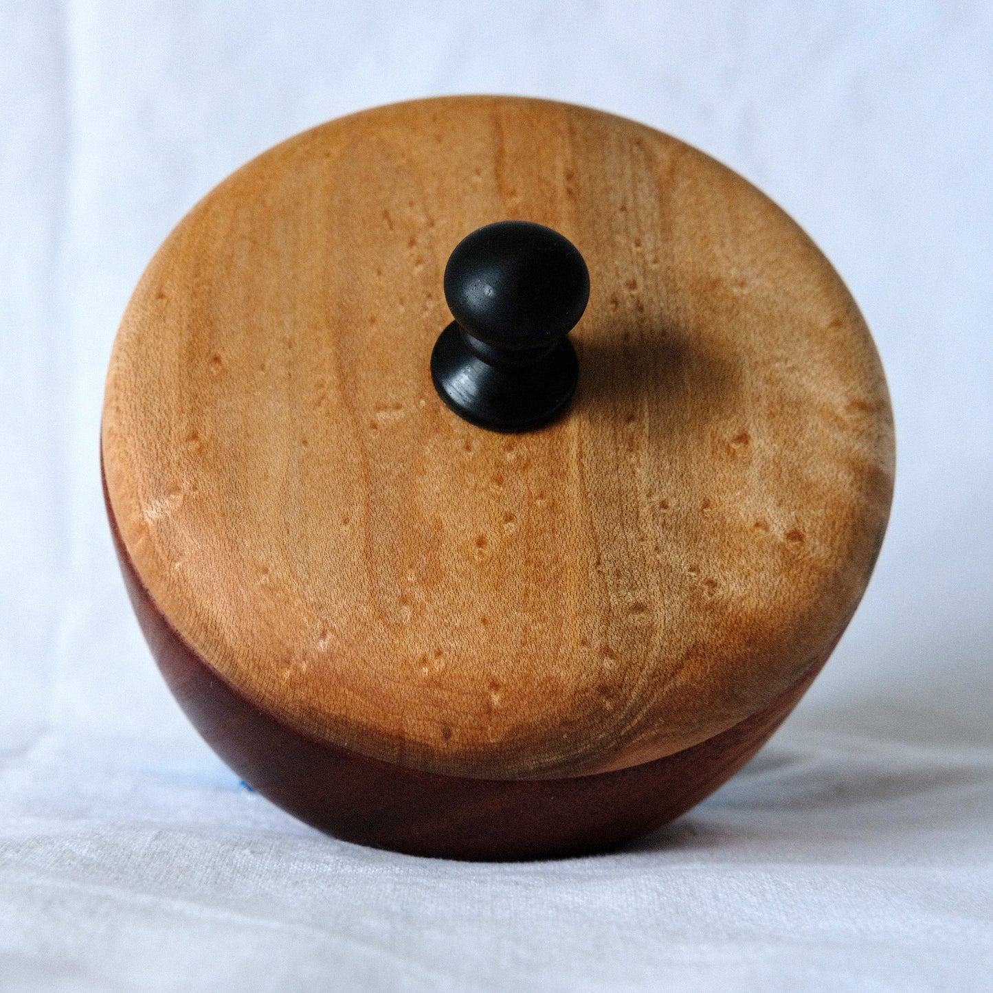 Sapele Salt Cellar with Birdseye Maple Lid