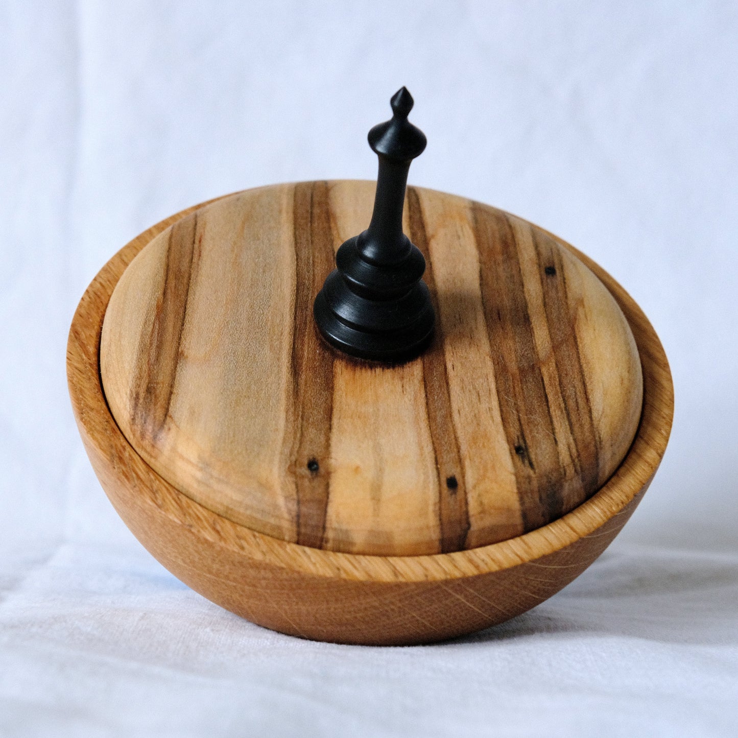 White Oak Salt Cellar with Ambrosia Maple Lid