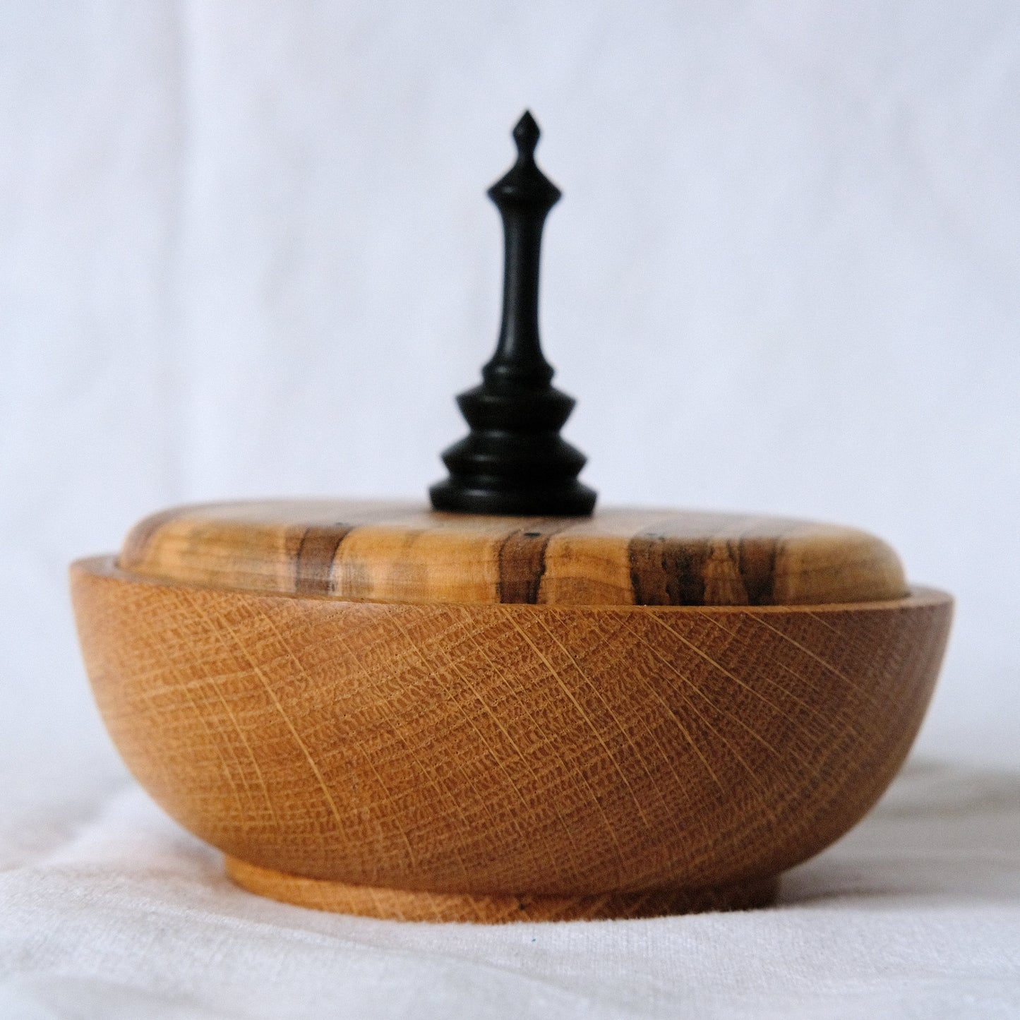 White Oak Salt Cellar with Ambrosia Maple Lid