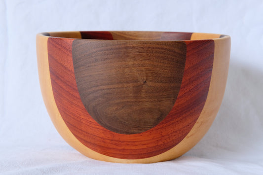 Walnut, Padauk, and Maple Bowl