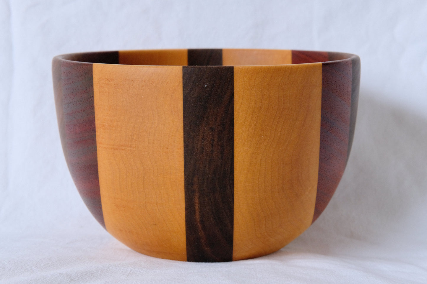 Walnut, Padauk, and Maple Bowl