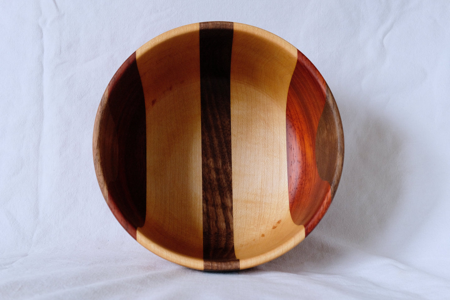 Walnut, Padauk, and Maple Bowl