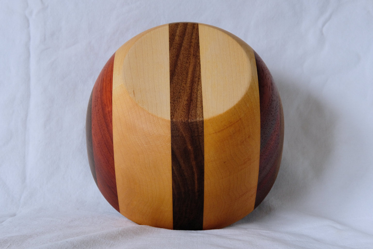 Walnut, Padauk, and Maple Bowl