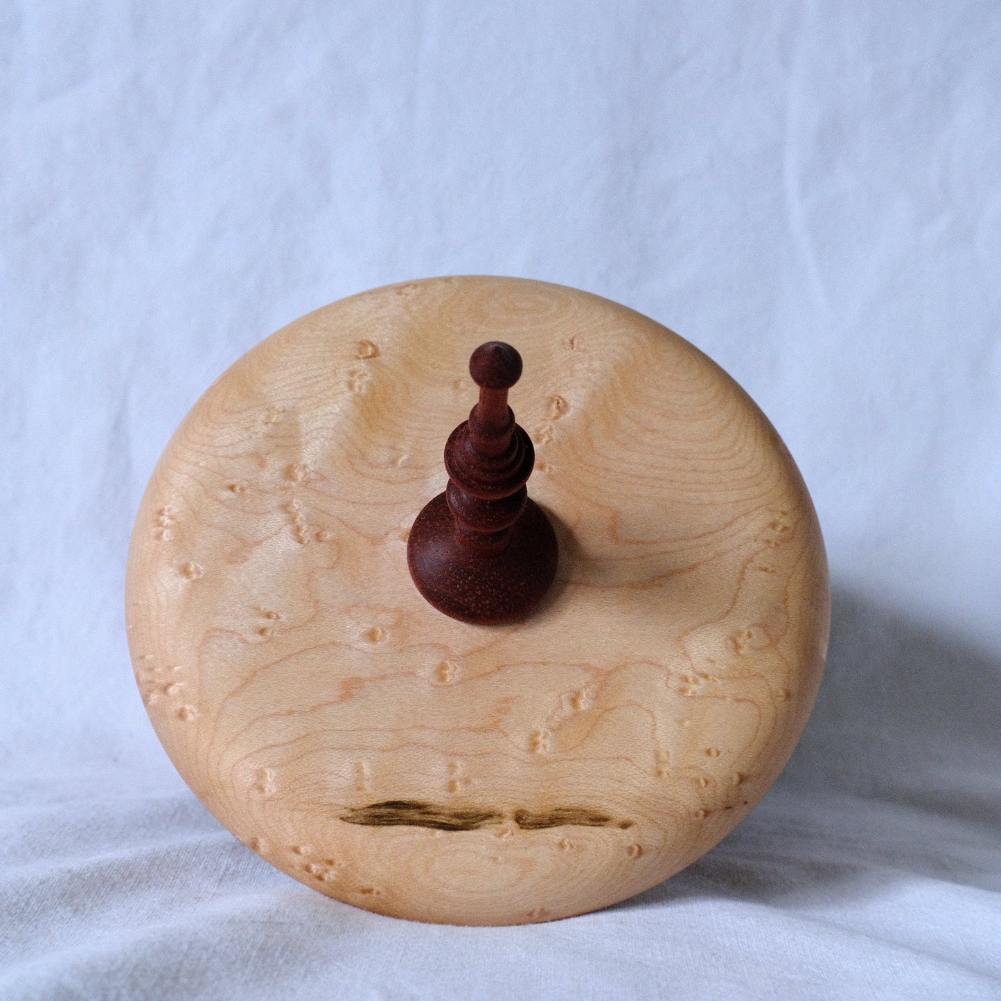 Padauk Bowl with Birdeye Maple Lid