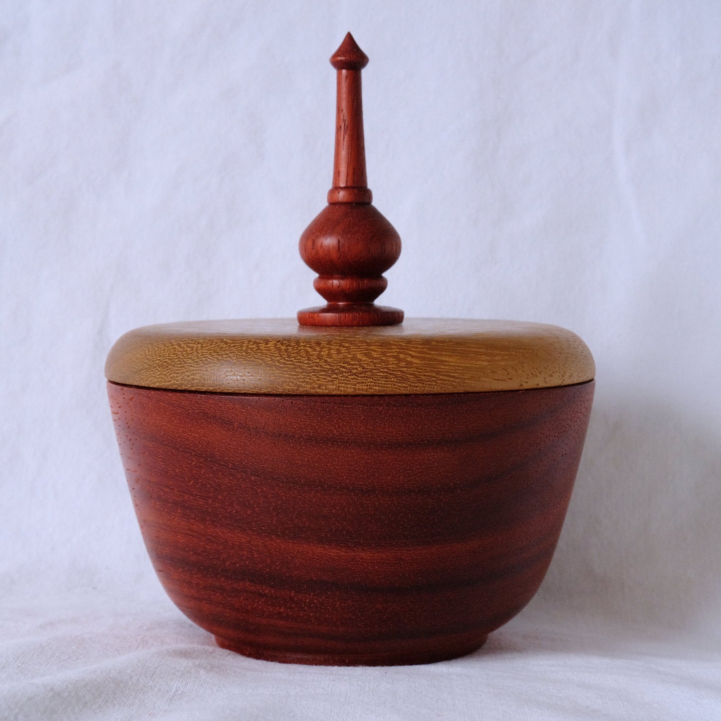 Padauk Bowl with Iroko Lid