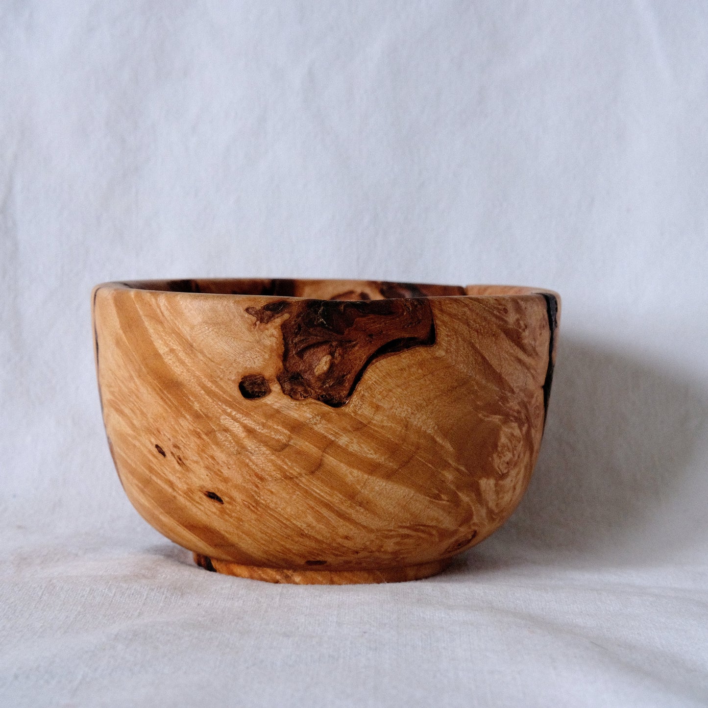 Maple Burl Decorative Bowl with Bark Inclusions