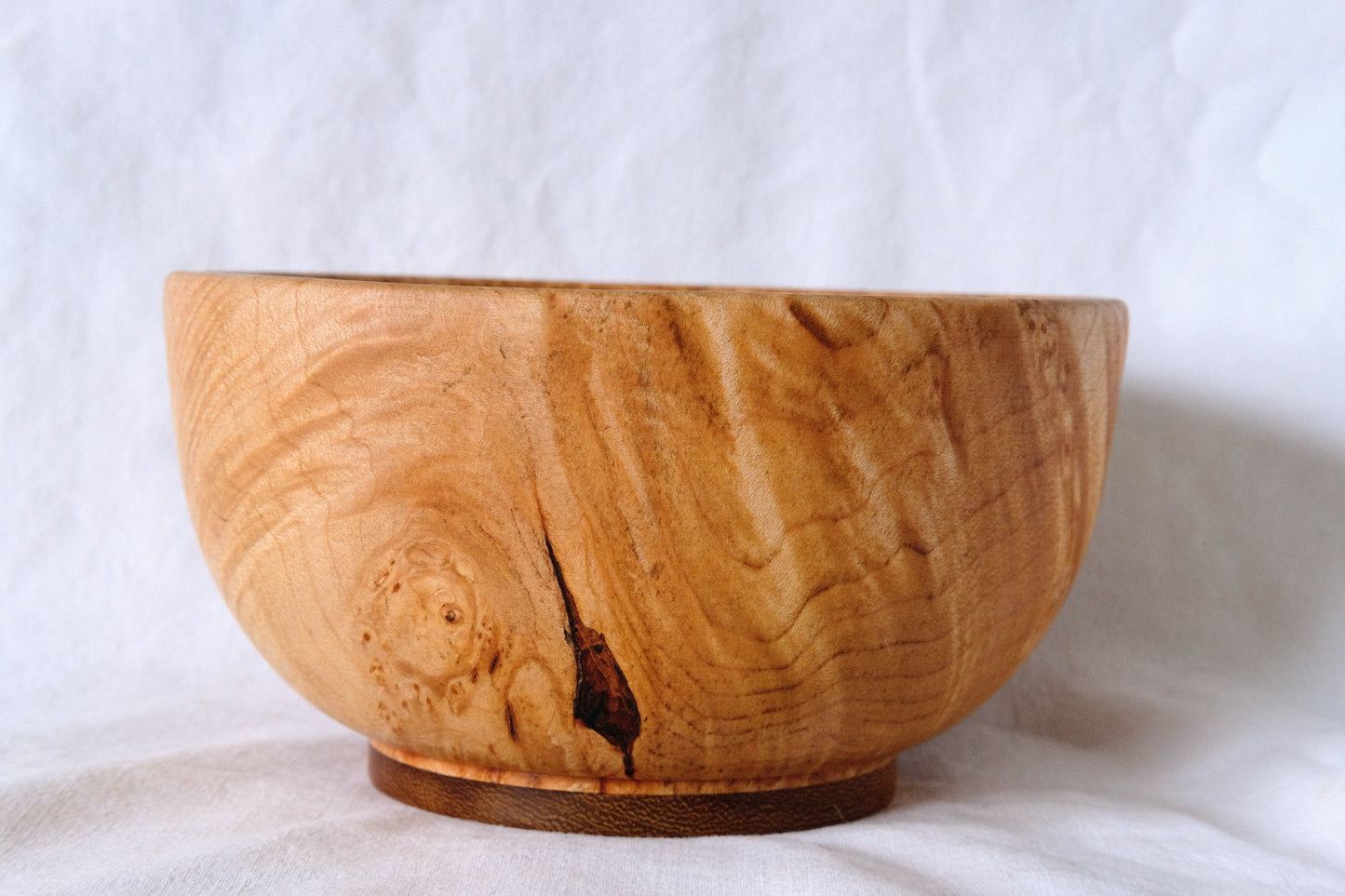 Maple Burl Decorative Bowl with Black Resin Fill