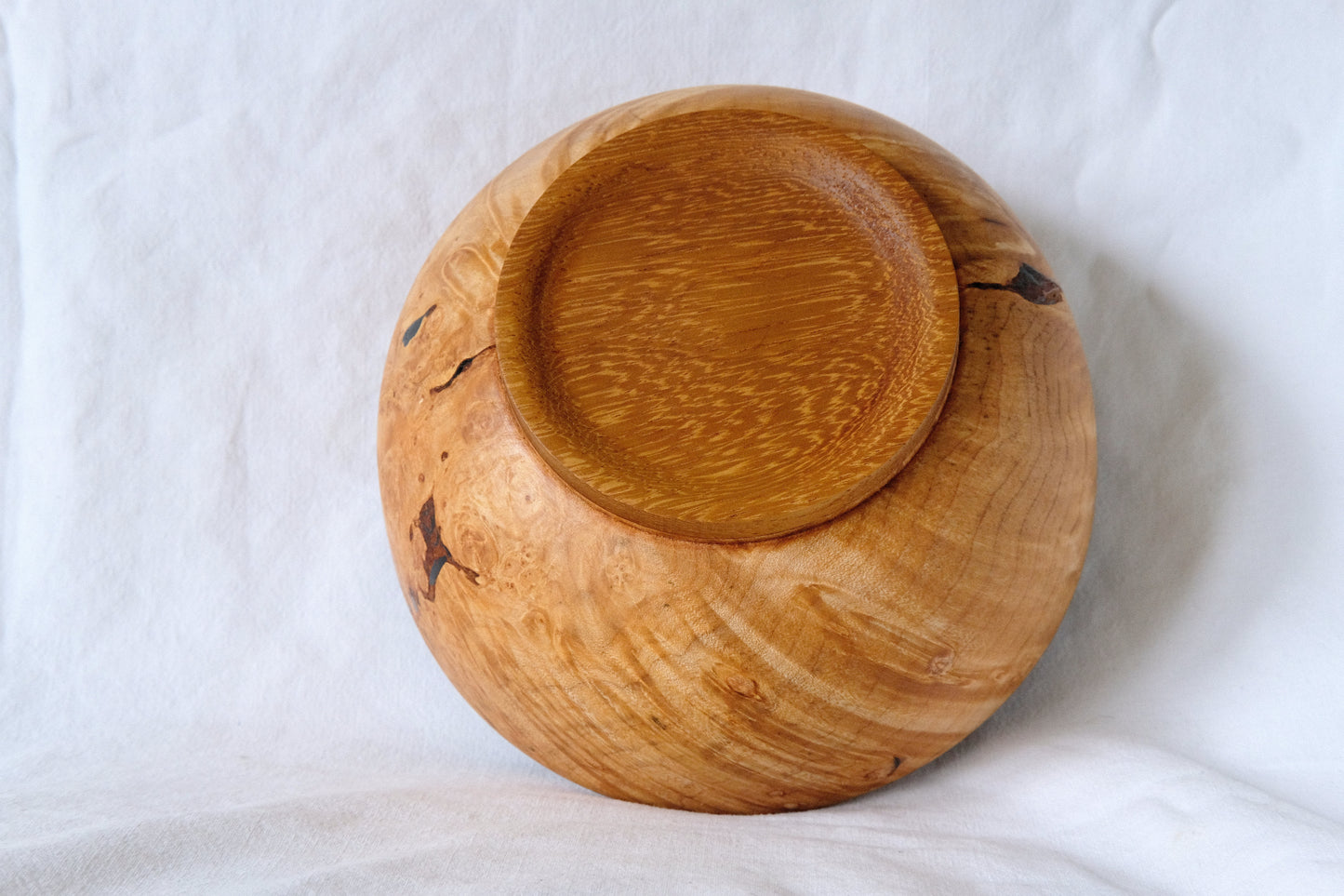 Maple Burl Decorative Bowl with Black Resin Fill